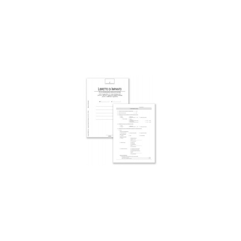 Registro Libretto di impianto Climatizzazione estiva e invernale Lombardia con scheda 1, 48pag - 29,7x21 cm
